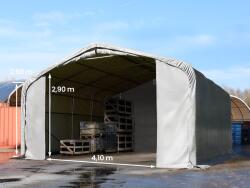 TOOLPORT Ponyva csarnok, 6x6m, PVC ponyva, szürke, statikai megerősítéssel (föld alap) Ponyva raktár - (49645)