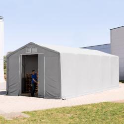 TOOLPORT Ponyva csarnok, 6x10m, PVC ponyva, szürke, statikai megerősítéssel (beton alap) Ponyva raktár - (94114)