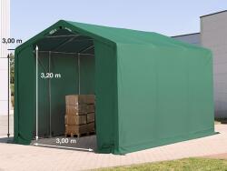 TOOLPORT Ponyva csarnok, 4x6m, PVC ponyva, sötét zöld, statikai megerősítés nélkül Ponyva raktár - (79861)