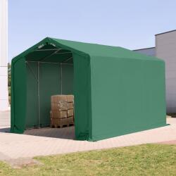 TOOLPORT Ponyva csarnok, 3x6m, PVC ponyva, sötét zöld, statikai megerősítéssel (beton alap) Ponyva raktár - (94074)