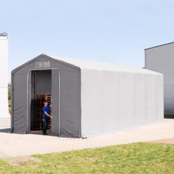 TOOLPORT Ponyva csarnok, 6x12m, PRIMEtex-ponyva, szürke, statikai megerősítéssel (föld alap) Ponyva raktár - (93977)