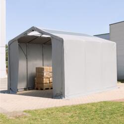 TOOLPORT Ponyva csarnok, 4x6m, PVC ponyva, szürke, statikai megerősítéssel (beton alap) Ponyva raktár - (94081)