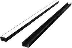 LED line PRIME felületre szerelhető LED profil szett fekete - opál fedlappal, rögzítőkkel és végzárókkal (LL-203631)