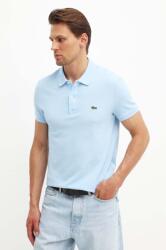 Lacoste pamut póló sima - kék XXL