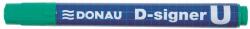 DONAU Alkoholos marker, 2-4 mm, kúpos, DONAU D-signer U , zöld (7371001-06PL)