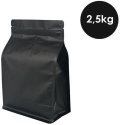  Pungă Pentru Cafea Box Bottom 2, 5kg Zip Cu Supapă Neagră 300 Buc