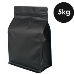 Pungă Pentru Cafea Box Bottom 5kg Zip Cu Supapă Neagră 150 Buc