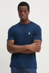 Tommy Hilfiger pamut póló sötétkék, férfi, melange, MW0MW37510 - sötétkék S