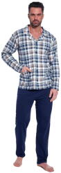 Cornette Pijama bărbătească cu nasturi CORNETTE 114/77 albastru închis model în carouri: 3XL (31402 3XL)