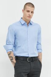 HUGO BOSS ing férfi, galléros, sötétkék, slim - kék 40