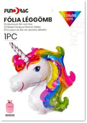  Unikornis fej fólia lufi 108x88 cm-es hatalmas méretben héliummal fújható (612441)