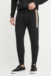 HUGO BOSS pamut melegítőnadrág fekete, férfi, nyomott mintás, 50540654 - fekete M