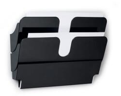 DURABLE Prospektustartó, fali, fekvő, A4, DURABLE "FLEXIPLUS 2", fekete (DB1709014060)