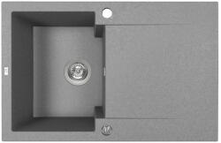 Laveo PICO 45S egymedence csepptálcás szürke gránit mosogató helytakarékos szifonnal (SRH_511Y)