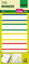 Sigel Jelölőcímke, megerősített, fehér szélű, 50x38 mm, 4x5 db, SIGEL, vegyes színek (SHN202) - hazunktajan