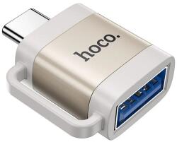 hoco. adapter (USB aljzat - Type-C, adatátvitel és töltés, OTG) VILÁGOSSZÜRKE (UA31C_G) - bluedigital