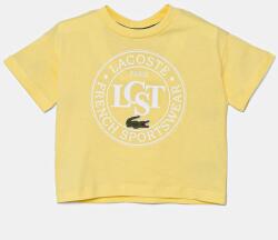 Lacoste gyerek pamut póló sárga, nyomott mintás, TJ2463 - sárga 116
