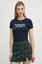 Tommy Jeans pamut póló női, sötétkék, DW0DW19447 - sötétkék S