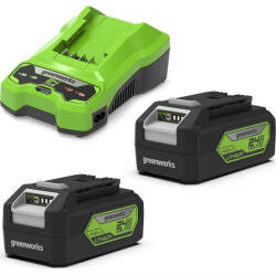 GreenWorks Akkumulátor és töltő induló készlet Greenworks GSK24B4X 24v, 2x4ah akku és 2a töltő 2927807-GW (2927807-GW)