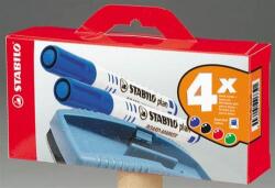 STABILO Táblamarker készlet, 2, 5-3, 5 mm, kúpos, szivaccsal, STABILO Plan, 4 különböző szín