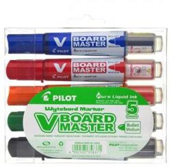 Pilot Táblamarker készlet, 2, 3 mm, kúpos, PILOT V-Board Master, 5 különböző szín - officeland