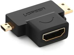 UGREEN adapter HDMI-A konnektorról mini HDMI / micro HDMI csatlakozókra - Fekete KP26494