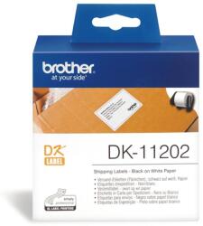 Brother Etikett címke DK-11202, 62mm x 100mm, Elővágott (stancolt), Papír címke, Fehér alapon fekete, 300 db (DK11202) - digitalgo