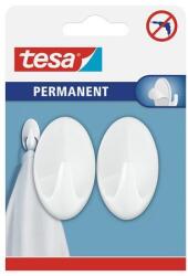 tesa Műanyag akasztó, öntapadó, ovális, L méret, TESA, fehér