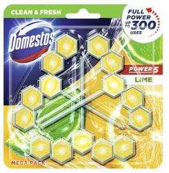 Domestos WC fertőtlenítő, 3 db-os, DOMESTOS Power 5, lime