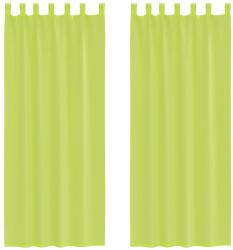 vidaXL 2 db almazöld fátyolfüggönyök fülecske tetejével 140x260 cm 0.25 kg 4102255 4102255 (4102255)