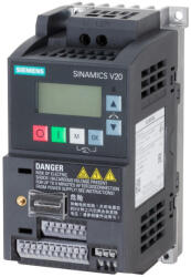 Siemens frekvenciaváltó 1F, 200-240V, 0, 37kW, 2, 3A, beépített C1 szűrővel, BOP panellel, - Sinamics V20 6SL3210-5BB13-7BV1 (6SL32105BB137BV1)