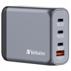 Verbatim GaN 32202, utazási hálózati töltő, USB 3.0, USB C, szürke, 100 W, cserélhető villák C, G, A (32202)