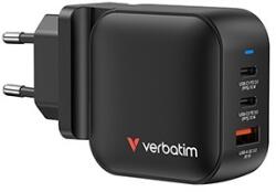 Verbatim GaN 32229, utazási hálózati töltő, USB 3.0, USB C, szürke, 70W, cserélhető villák C, G, A (32229)
