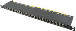 LogiLink Cat. 6A Patch Panel 24-port STP, fekete, fél egység magasságú (NP0063)