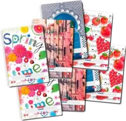Herlitz Caiet cu spira A5, 100 file, patratele, Enjoy Life, 5 buc/set, diverse modele, Herlitz PCKHZ9484750