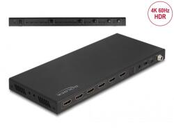Delock HDMI mátrix kapcsoló 4 db HDMI bemenet - 2 db HDMI kimenet 4K 60 Hz hang operátorral (66454) (66454)