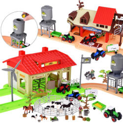 Inlea4Fun Farm játék készlet mezőgazdasági járművekkel és állatokkal 125 darabos Inlea4Fun FARM ANIMALS (JO-ZA4823)