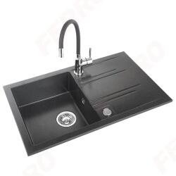 FERRO Mezzo II gránit csepptálcás mosogató Zumba csapteleppel - szürke (DRGM48/78GA-SET-BZA4SSS)