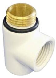 BRH Törölközőszárítóhoz bekötő T idom 1/2"BM-1/2"BM-1/2"KM - fehér (BRH555)