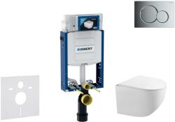 Geberit Kombifix - Falsík alatti szerelési rendszer, Gaia WC és softclose ülőke, gombos Sigma01, fényes króm SANI15CA1118 (SANI15CA1118)