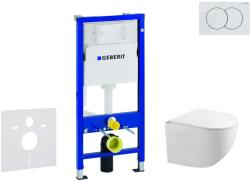 Geberit Duofix - Falsík alatti szerelési rendszer, Gaia WC és softclose ülőkével, Delta01 gomb, alpesi fehér SANI11CA3120 (SANI11CA3120)