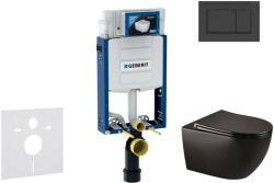 Geberit Kombifix - Falsík alatti szerelési rendszer, Gaia WC és softclose ülőke, Sigma30 gomb, matt fekete/fekete színben SANI15CA5502 (SANI15CA5502)