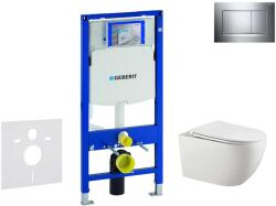 Geberit Duofix - Falsík alatti szerelési rendszer, Gaia WC és softclose ülőke, Sigma30 nyomógomb, króm/króm matt SANI11CA1133 (SANI11CA1133)