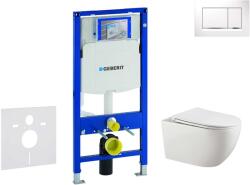 Geberit Duofix - Falsík alatti szerelési rendszer, Gaia WC és softclose ülőkével, Sigma30 gomb, fehér/króm SANI11CA3123 (SANI11CA3123)