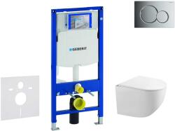 Geberit Duofix - Falsík alatti szerelési rendszer, Gaia WC és softclose ülőke, gombos Sigma01, fényes króm SANI11CA1126 (SANI11CA1126)