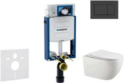 Geberit Kombifix - Falsík alatti szerelési rendszer, Gaia WC és softclose ülőke, Sigma30 gomb, matt fekete/fekete színben SANI15CA5106 (SANI15CA5106)