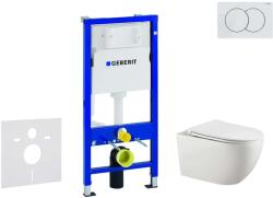 Geberit Duofix - Falsík alatti szerelési rendszer, Gaia WC és softclose ülőkével, Delta01 gomb, alpesi fehér SANI11CA3124 (SANI11CA3124)
