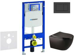 Geberit Duofix - Falsík alatti szerelési rendszer, Gaia WC és softclose ülőke, Sigma30 gomb, matt fekete/fekete színben SANI11CA5502 (SANI11CA5502)