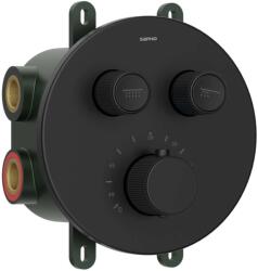SAPHO Smart Select - Termosztatikus rejtett zuhanycsaptelep 2 készülékhez, testtel, matt fekete RP032B (RP032B)
