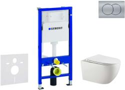 Geberit Duofix - Falsík alatti szerelési rendszer, Gaia WC és softclose ülőke, Delta01 gomb, matt króm SANI11CA1137 (SANI11CA1137)